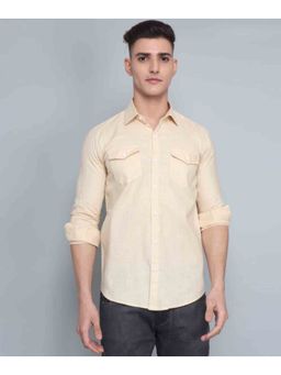 TRYBUY.IN - Men's Cream Double Pocket Shirt