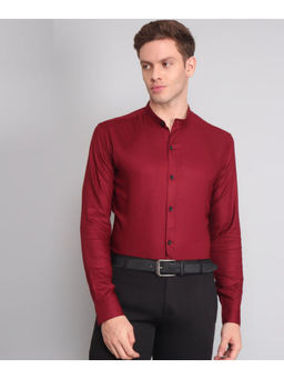 TRYBUY.IN - Maroon Mandarin Men's Shirt