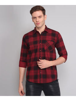 TRYBUY.IN - Black Red Checks Men's Shirt