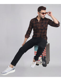 TRYBUY.IN - Robert Brown Black Checks Men's Shirt