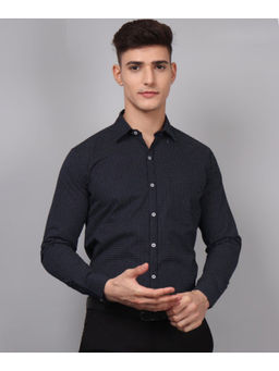 TRYBUY.IN - Dot Printed Navy Blue Men's Shirt
