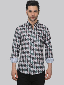 TRYBUY.IN - Preppy Men's Printed Shirt