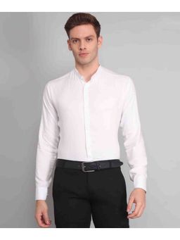 TRYBUY.IN - White Cotton Mandarin Men's Shirt