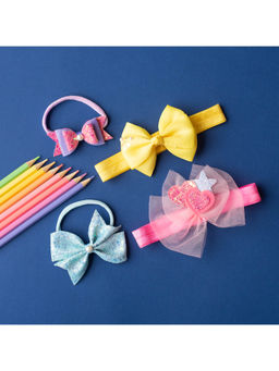 Ribbon Candy - Combo 4 Super St & Stretchy Bands for infants with Fancy Bows