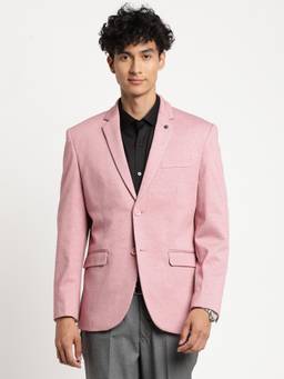 Turtle - Men Knitted Textured Rose Pink Blazer