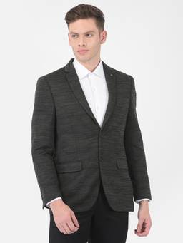Turtle - Men Knitted Textured Grey Blazer