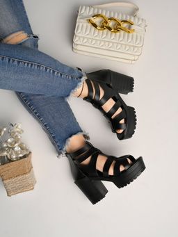 Shoetopia - Women Solid Black Heels