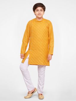 Jeetethnics - Boys Yellow Kurta Pyjama Set (Set of 2)