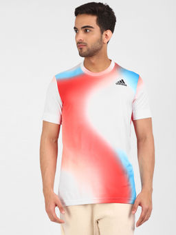 adidas - Melbourne White & Multi Color Tennis T-Shirt