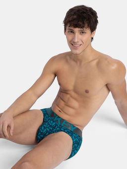 Jockey - IC29 Men Tactel Microfiber Elastane Stretch Printed Brief - Ocean Depth Prints (2XL)