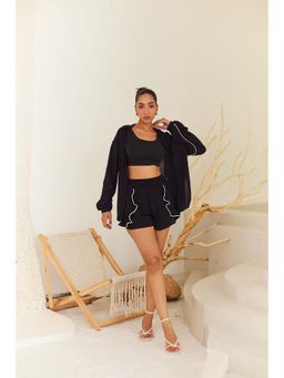 Urban Suburban - Black Rayon Crepe Co-Ord Set