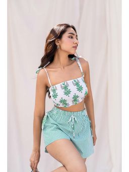 Urban Suburban - Multi-Color Floral Crop Top With Shorts