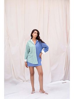 Urban Suburban - Half Striped Multi-Color Co-Ord Set