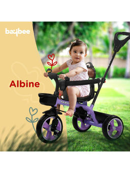 BAYBEE - Purple Albine 2 In 1 Baby Plug and Play Tricycle with Adjustable Parental Control