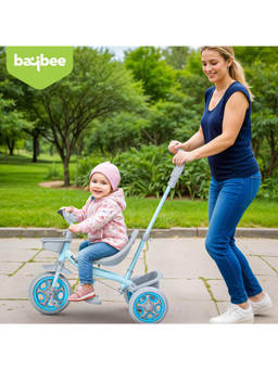 BAYBEE - Blue Beagle Pro 2 In 1 Baby Tricycle