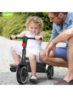 BAYBEE - Black Trikidz 2 In-1 Baby Foldable Tricycle