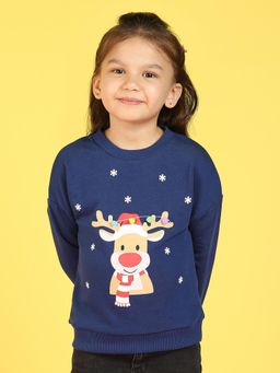 Nautinati - Girls Conversational Printed Antimicrobial Sweatshirt