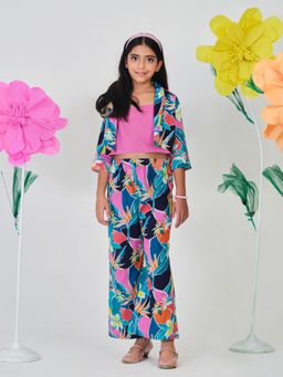 Trampoline - Girls Multi-Color Cotton Bold Printed Co-Ord Set