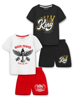 Trampoline - Boys Multi-Color King Printed T-Shirts & Shorts (Pack of 2)
