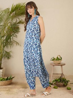 Indo Era - Blue Printed Kurta and Pant