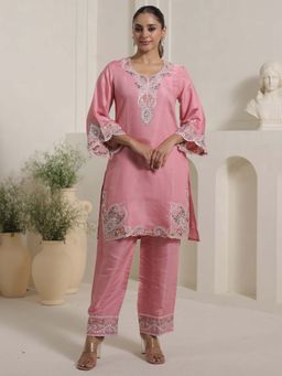 Indo Era - Pink Floral Kurta and Palazzo