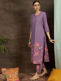 Indo Era - Lavender Floral Kurta and Pant