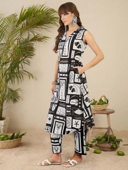 Indo Era - Black Abstract Kurta and Pant