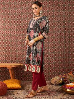 Indo Era - Black Paisley Kurta and Pant
