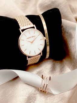 Joker and Witch - Joker & Witch White Stainless Steel Watch and Bracelet With Ring (Set of 3)