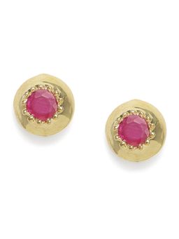 Zaveri Pearls - Pink Cubic Zirconia Contemporary Brass Stud Earring
