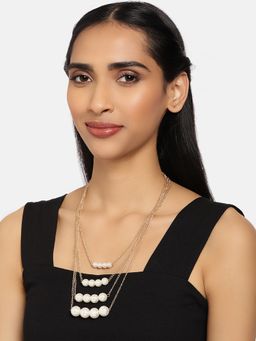 Zaveri Pearls - Gold Tone Multilayers Contemporary Party Bling Pearls Chain