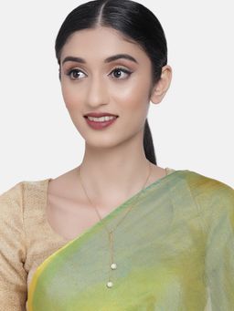 Zaveri Pearls - Gold Tone Long Party Bling Contemporary Pearls Chain-ZPFK10320