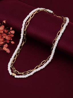 Carlton London - Set of 2 Rose Gold and White Toned Rose Gold Plated Necklace