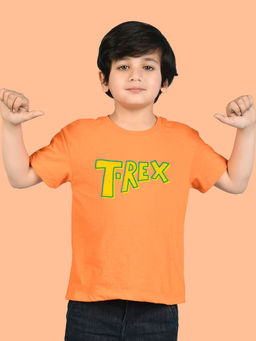 Nusyl - Orange Printed Regular Fit T-Shirt