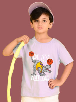 Nusyl - Lavender Printed Regular Fit T-Shirt