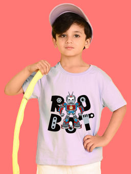 Nusyl - Lavender Printed Regular Fit T-Shirt