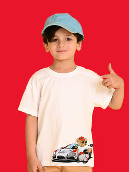 Nusyl - White Printed Regular Fit T-Shirt