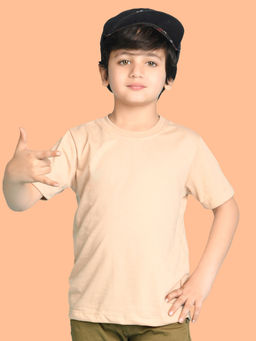 Nusyl - Beige Printed Regular Fit T-Shirt