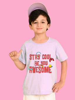 Nusyl - Lavender Printed Regular Fit T-Shirt