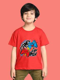 Nusyl - Red Printed Regular Fit T-Shirt