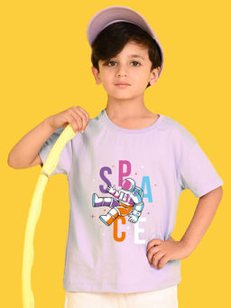 Nusyl - Lavender Printed Regular Fit T-Shirt