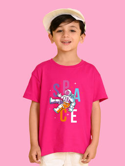 Nusyl - Pink Printed Regular Fit T-Shirt