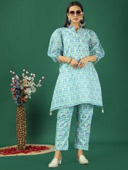 Ethnovog - Multicolor Printed Cotton Kurta Pant (Set of 2)