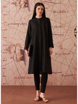 Lakshita - Women Black Monochrome Lyocell Kurta