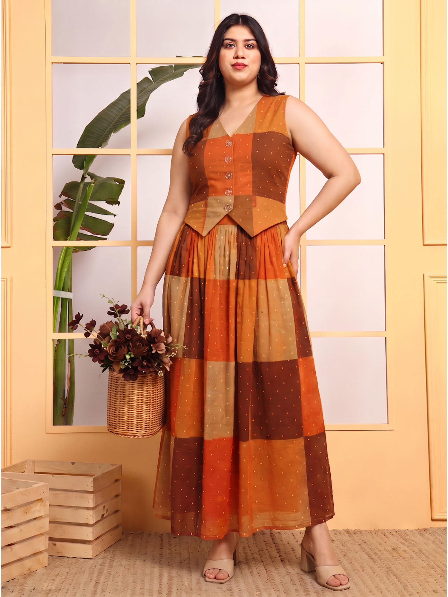 deebaco Women Plus Size Multi-Color Cotton Co-Ord Set-picture-10