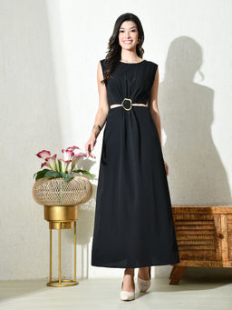 Ikonic Klaer - Women Black Solid Sleeveless Dress