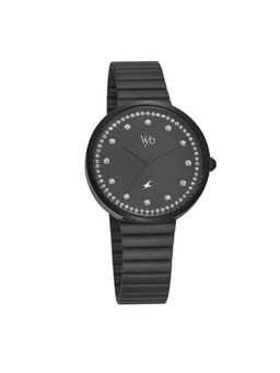 Fastrack - Vyb Quartz Analog Black Dial Stainless Steel Strap Watch for Women (Medium)