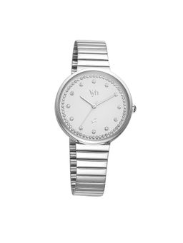 Fastrack - Vyb Quartz Analog Silver Dial Stainless Steel Strap Watch for Women (Medium)