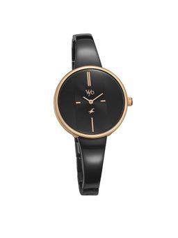 Fastrack - Vyb Quartz Analog Black Dial Metal Strap Watch for Women (Medium)