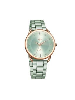 Fastrack - Vyb Quartz Analog Green Dial Stainless Steel Strap Watch for Women (Medium)